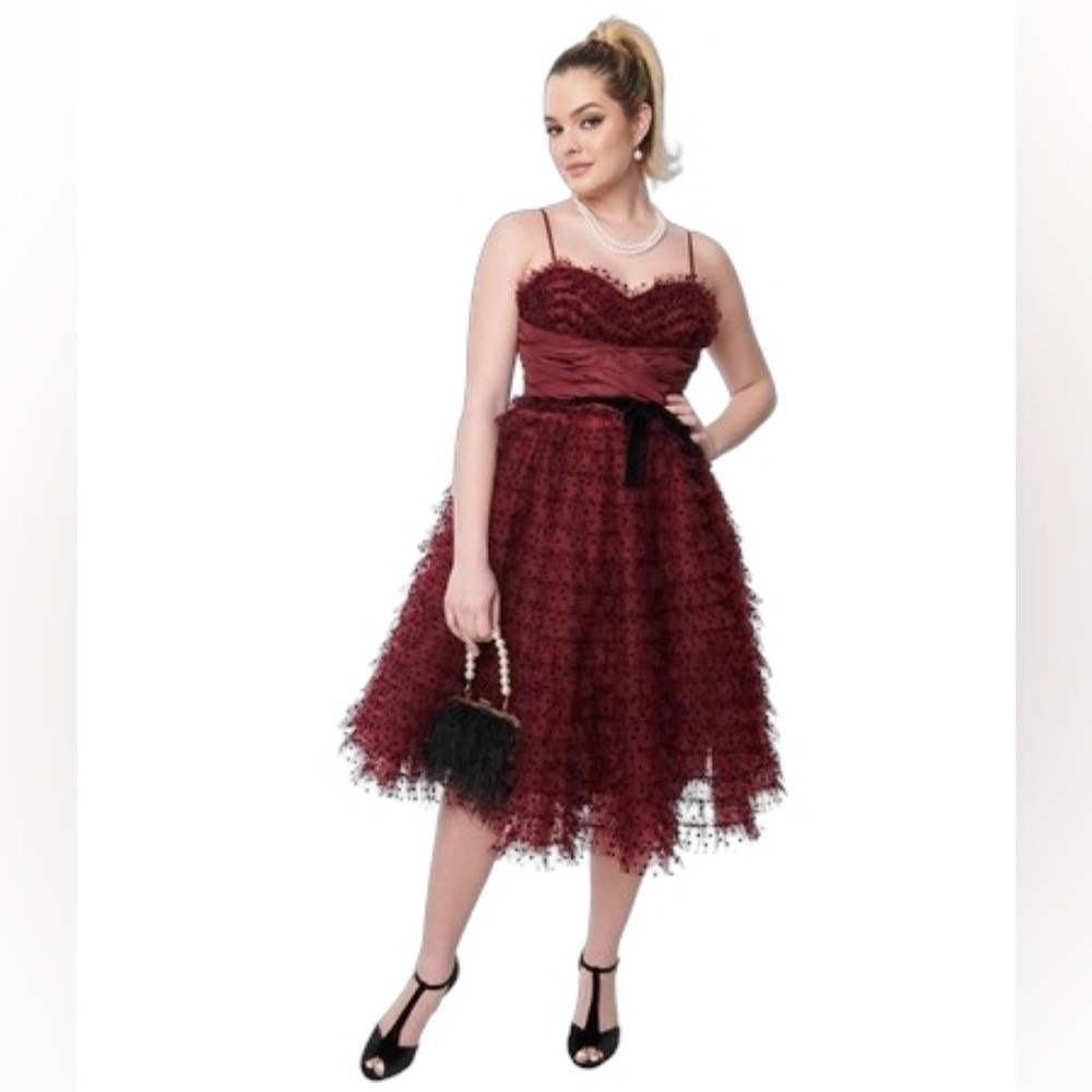 Unique Vintage Cupcake Swing Tulle Retro Glam Party Rockabilly Dress Size‎ 5X/26